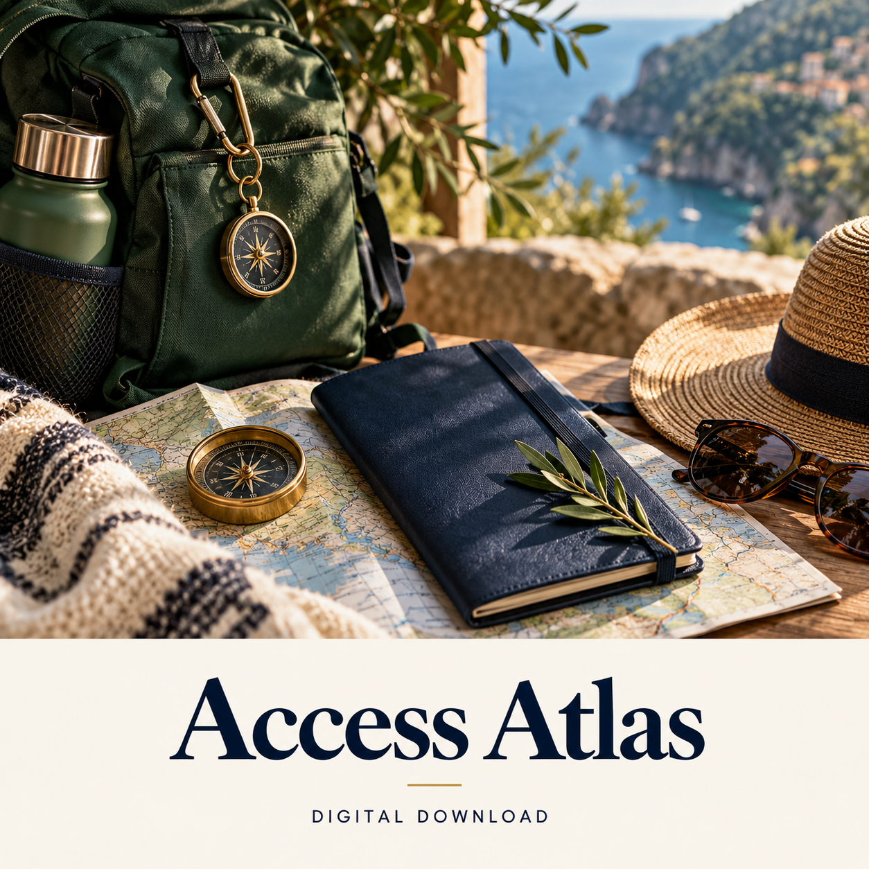 Access Atlas digital download: illustrative travel lifestyle image.