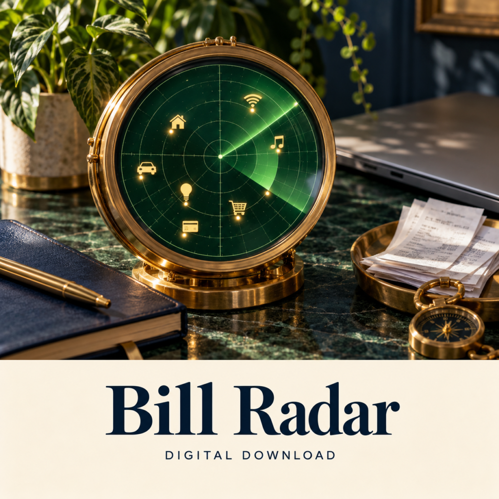 Bill Radar digital download: illustrative wealth lifestyle image.