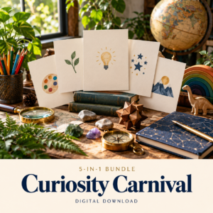 Curiosity Carnival digital download: illustrative education & learning lifestyle image.