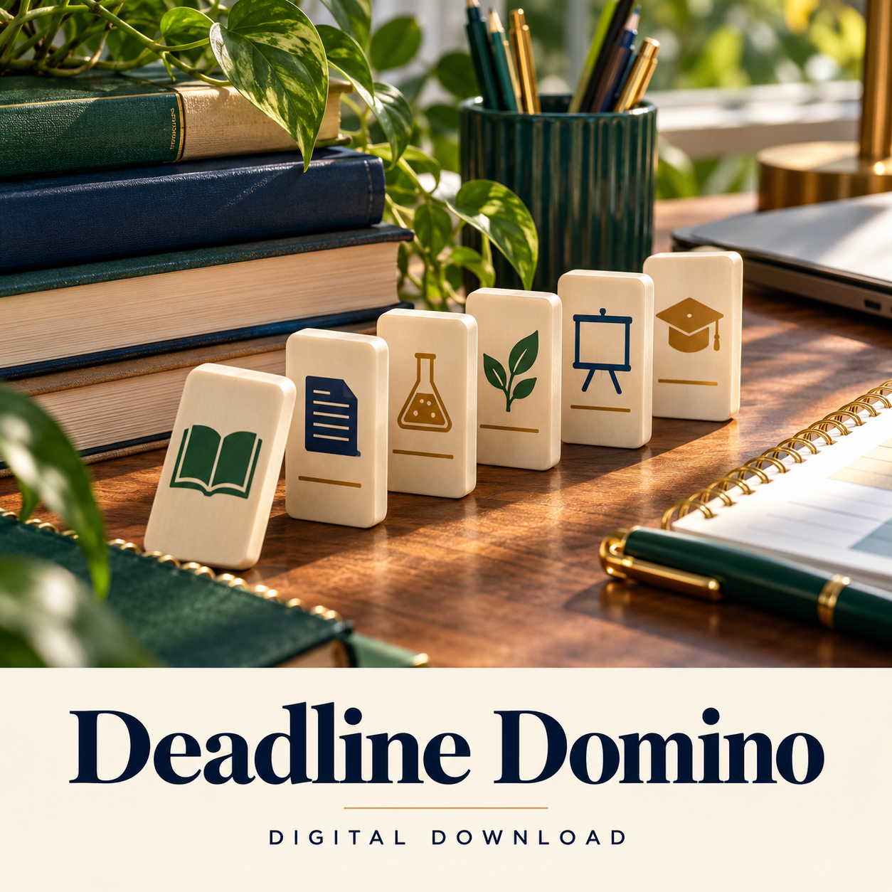 Deadline Domino digital download: illustrative education & learning lifestyle image.
