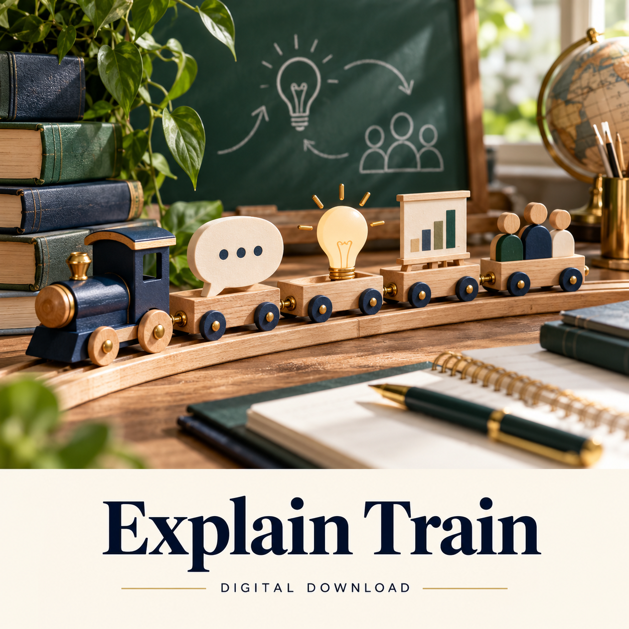 Explain Train digital download: illustrative education & learning lifestyle image.