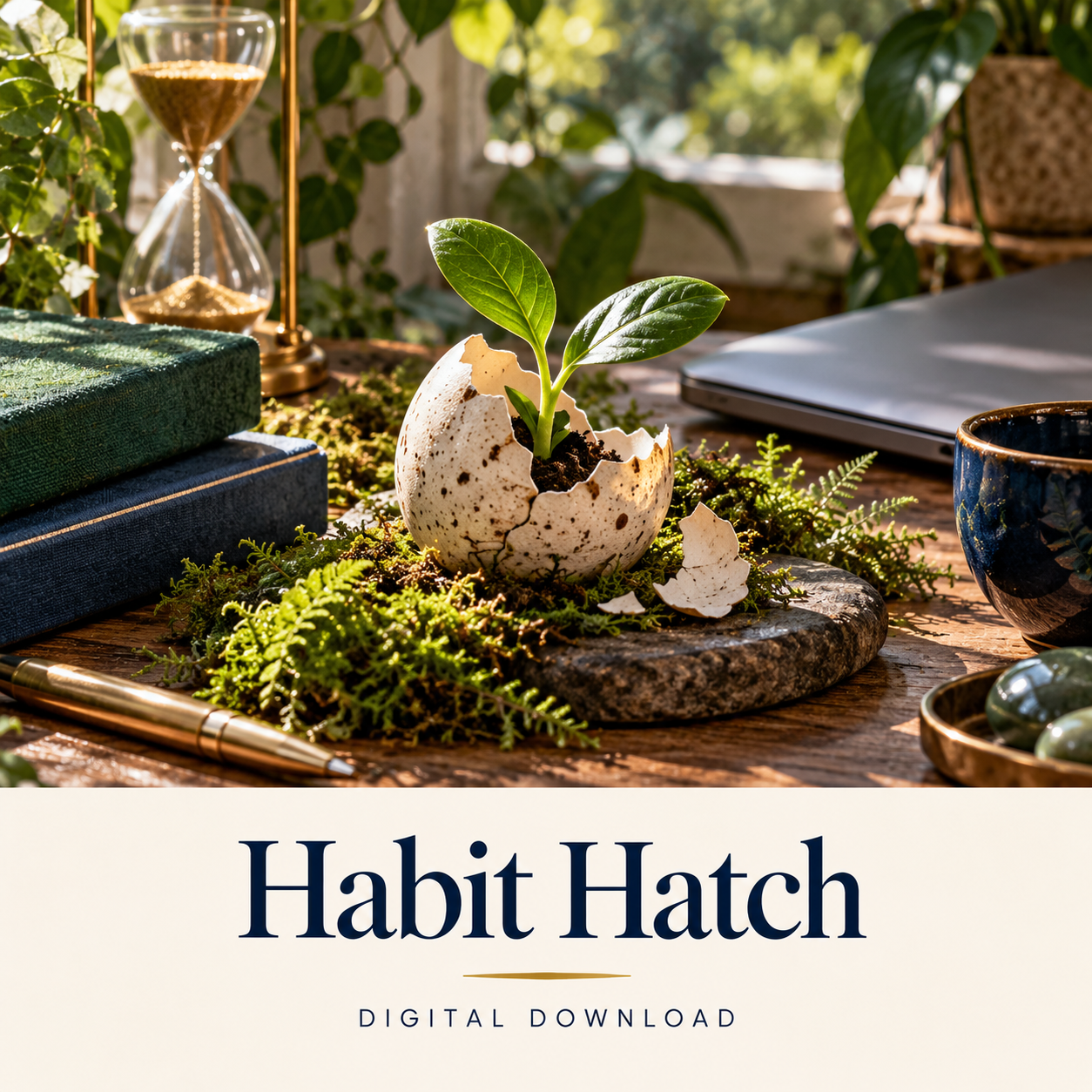 Habit Hatch digital download: illustrative personal growth lifestyle image.
