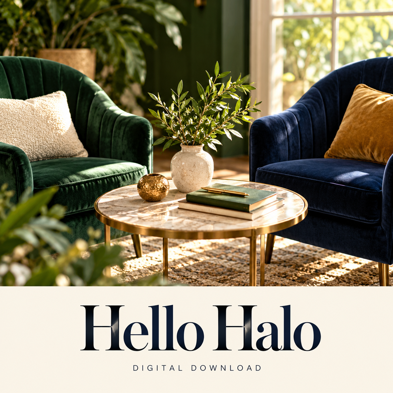 Hello Halo digital download: illustrative lifestyle product image.