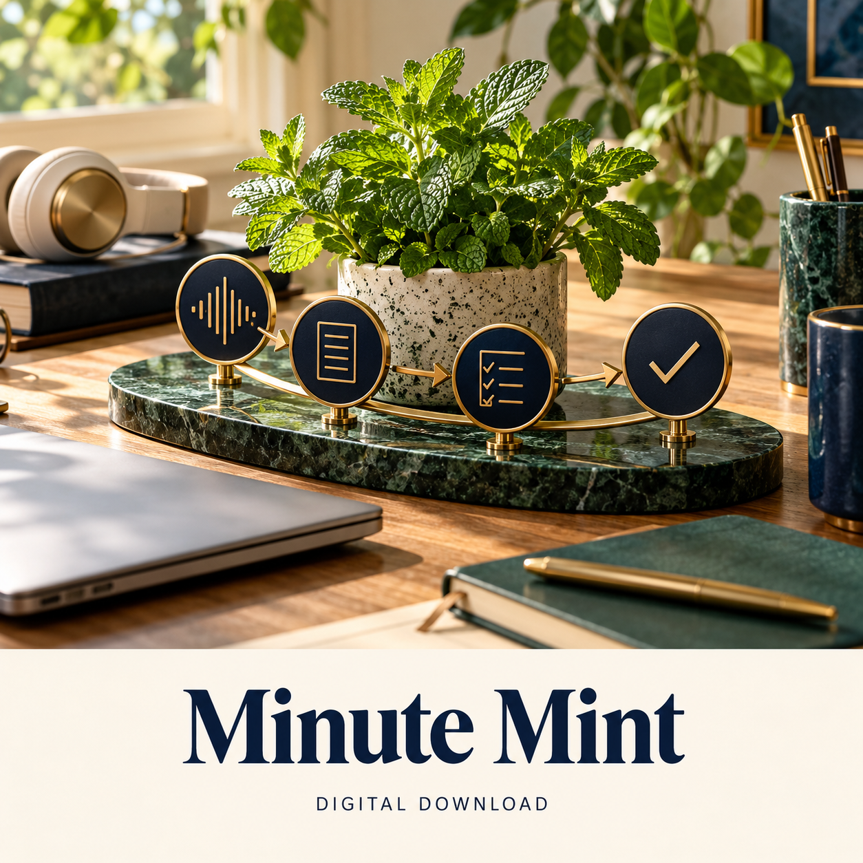 Minute Mint digital download: illustrative productivity lifestyle image.