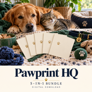 Pawprint HQ digital download: illustrative pet care lifestyle image.