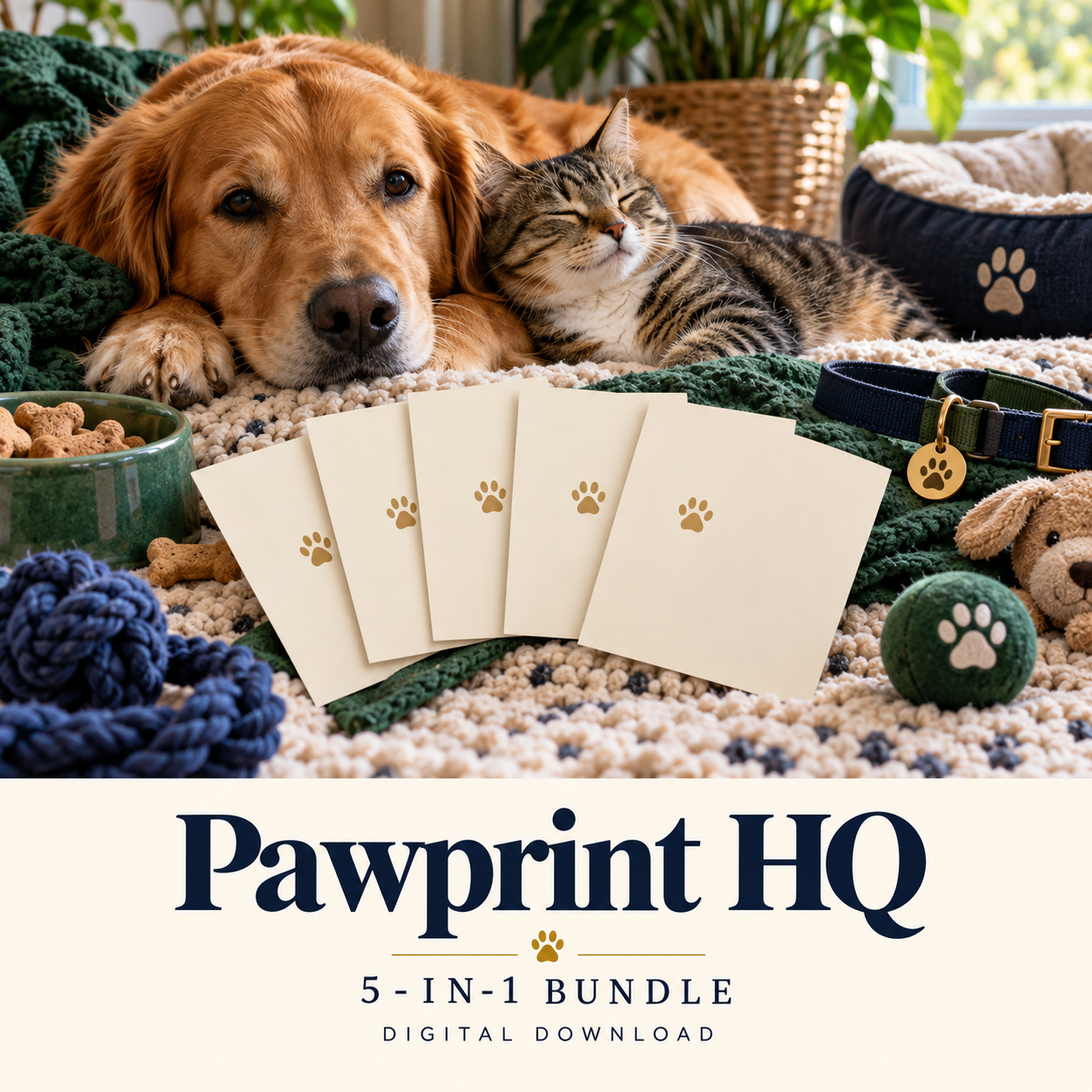 Pawprint HQ digital download: illustrative pet care lifestyle image.