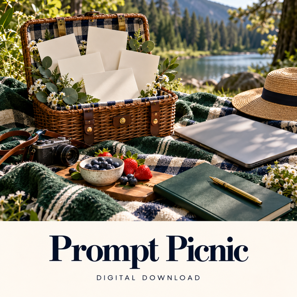 Prompt Picnic digital download: illustrative productivity lifestyle image.
