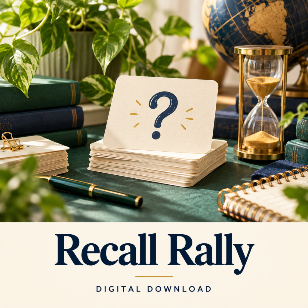 Recall Rally digital download: illustrative education & learning lifestyle image.