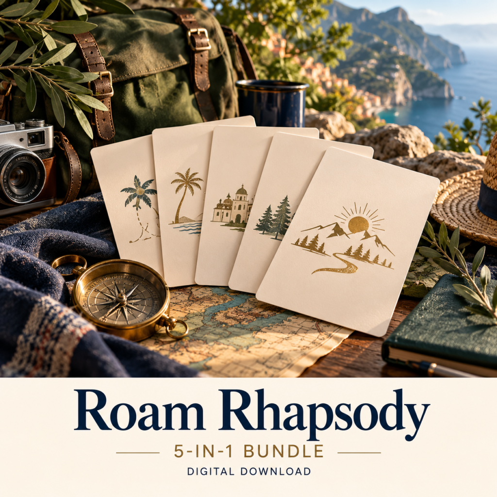 Roam Rhapsody digital download: illustrative travel lifestyle image.