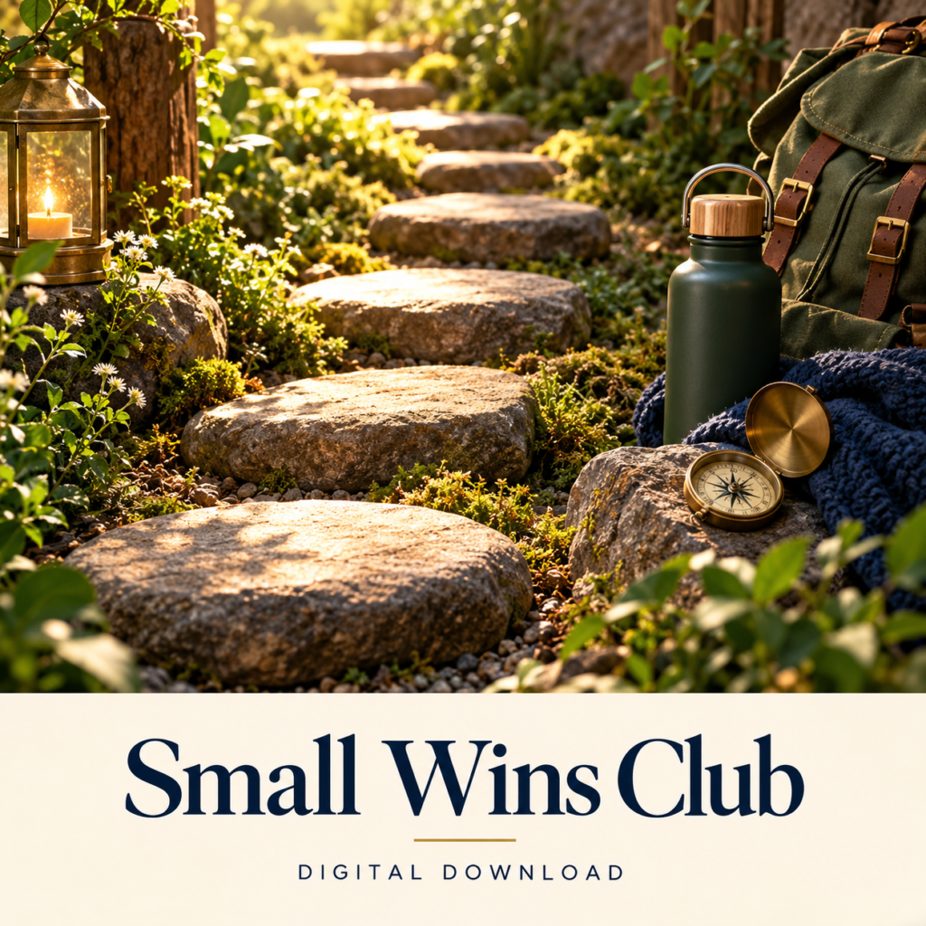 Small Wins Club digital download: illustrative personal growth lifestyle image.