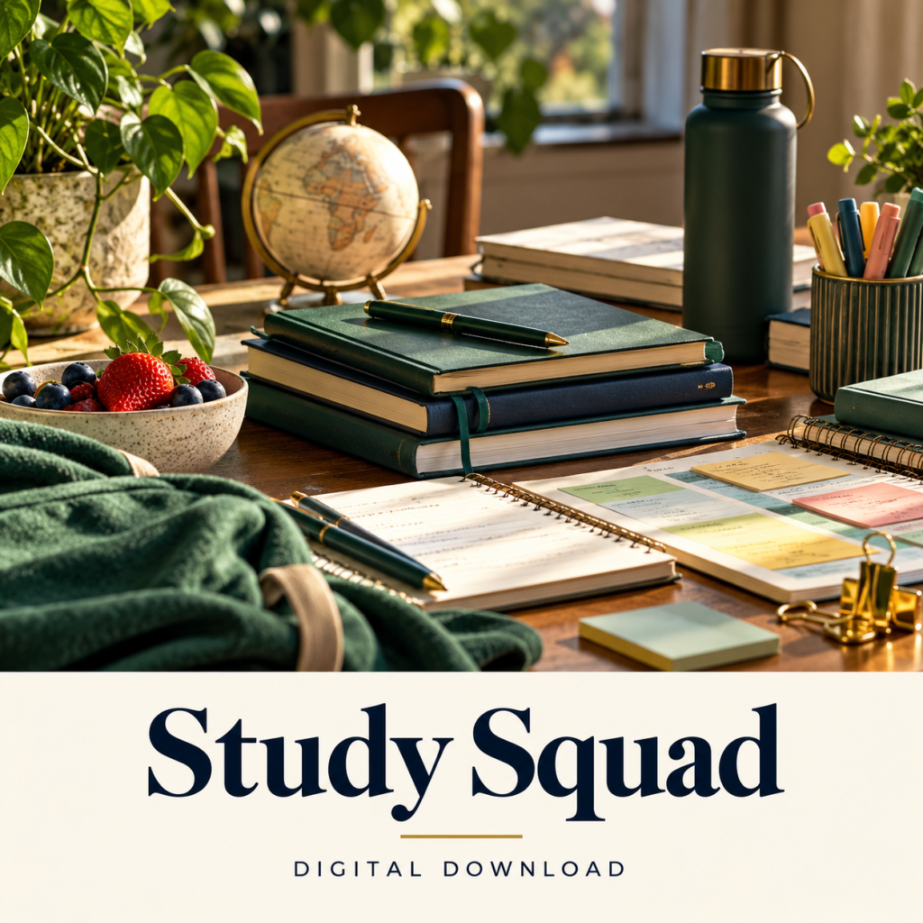 Study Squad digital download: illustrative education & learning lifestyle image.