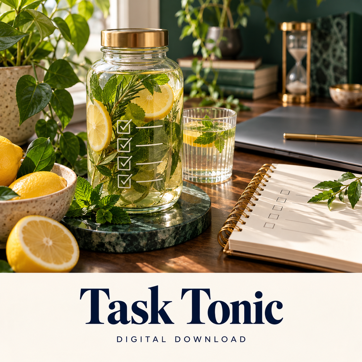 Task Tonic digital download: illustrative productivity lifestyle image.